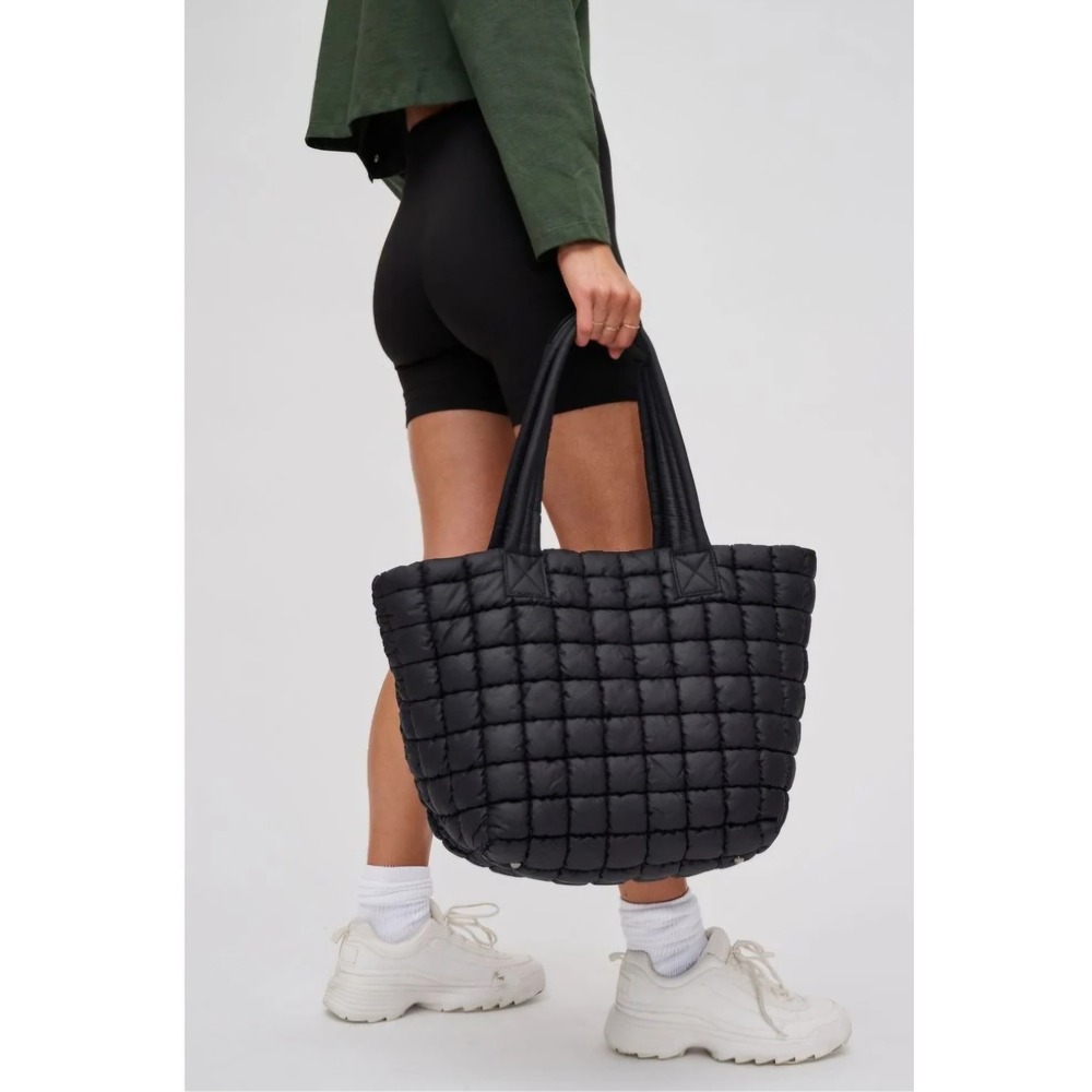 Urban Expressions Breakaway Puffer Quilted Tote Bag Black